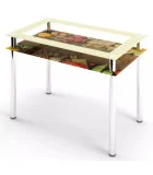 Glass dining table D-03-1 with tempered glass and chrome legs order